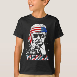 Camiseta Merica Trump Happy 4 De Julho Bandeira Americana T