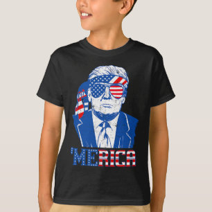 Camiseta Merica Trump Happy 4 De Julho Bandeira Americana T
