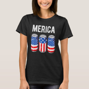 Camiseta Merica Usa Beer Bebendo American Flag 4th Of