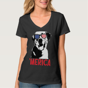 Camiseta Merica Yellow Labrador American Flag Óculos de sol