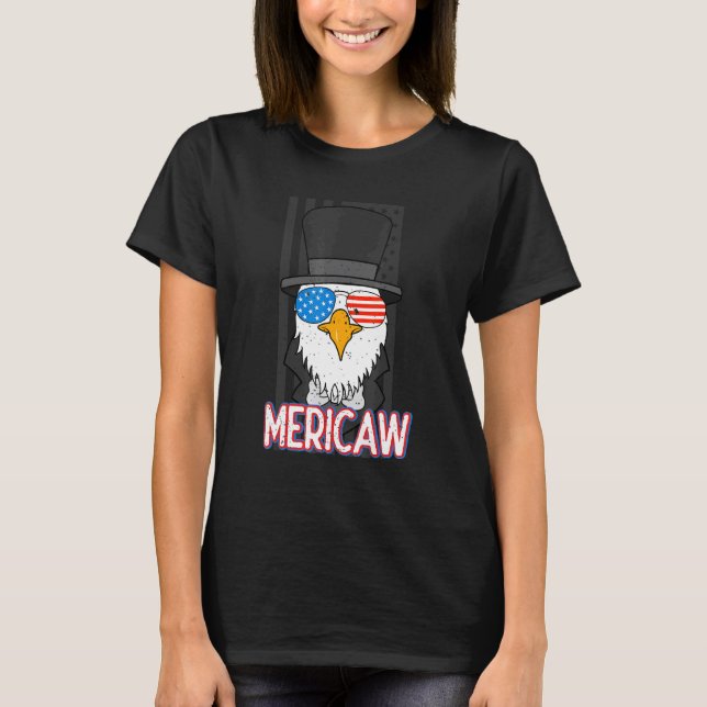 Camiseta Mericaw Bald Eagle 4 De Julho Lincoln American Fl (Frente)