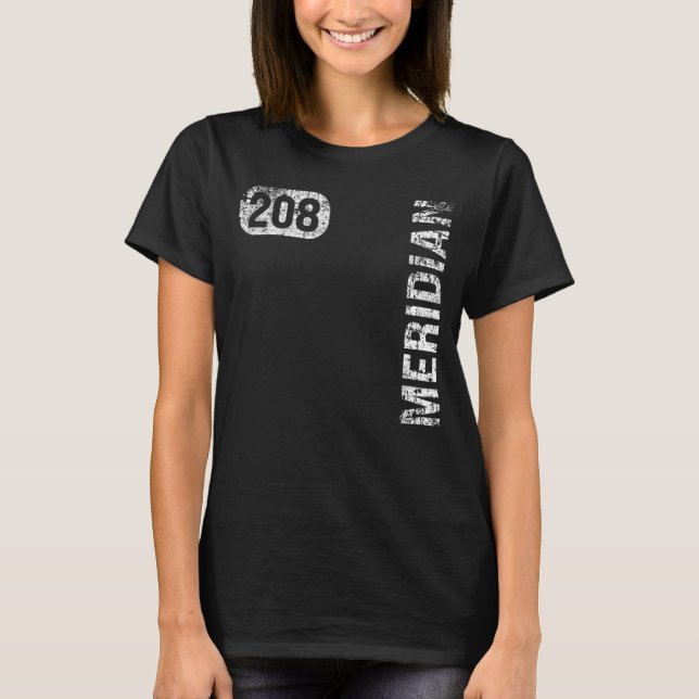Camiseta Meridian Idaho 208 Area Code Vintage Retro (Frente)