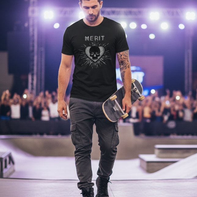 Camiseta Merit Skull Heart Grunge Graphic T-Shirt (Criador carregado)