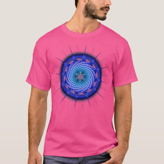 Camiseta Merkaba Espiral Mandala Blue Fractal Geometria