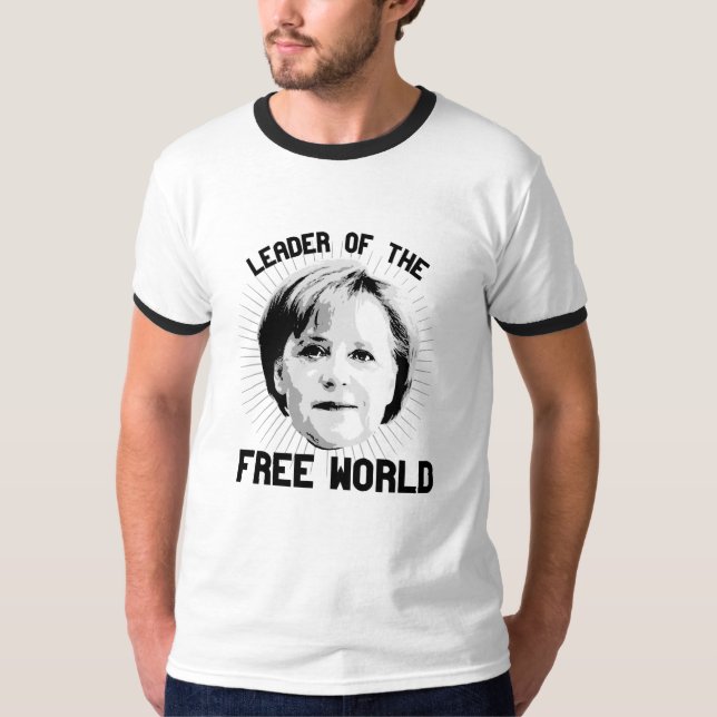 Camiseta Merkel é o líder do mundo livre - - - (Frente)