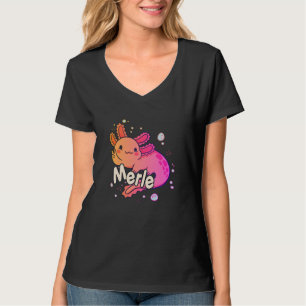Camiseta MERLE - Belo nome de menina com adorável AXOLOTL