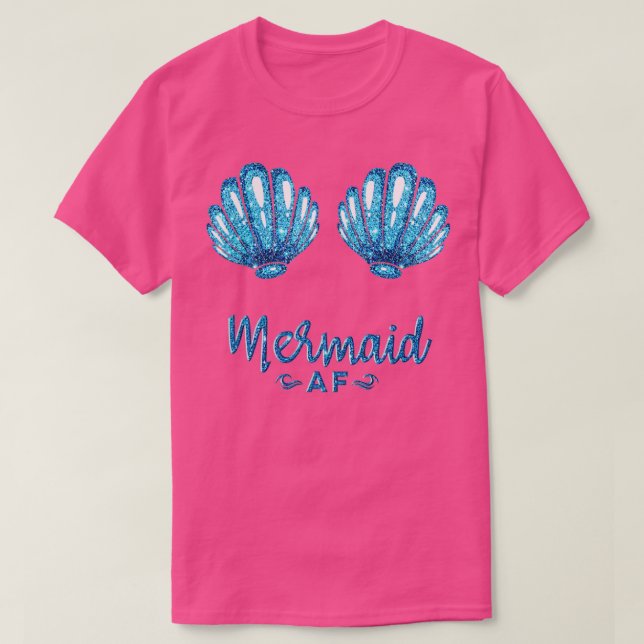Camiseta Mermaid Af Funny Seashell Bra Bikiny (Frente do Design)