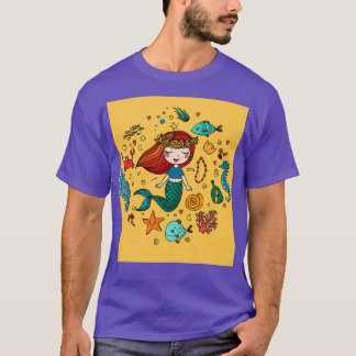 CAMISETA MERMAID AMIDST SHELLS E SEALIFE