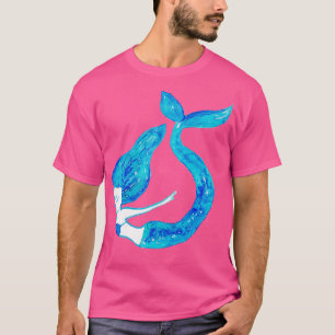 Camiseta Mermaid aqucolor pintando arte oceânica