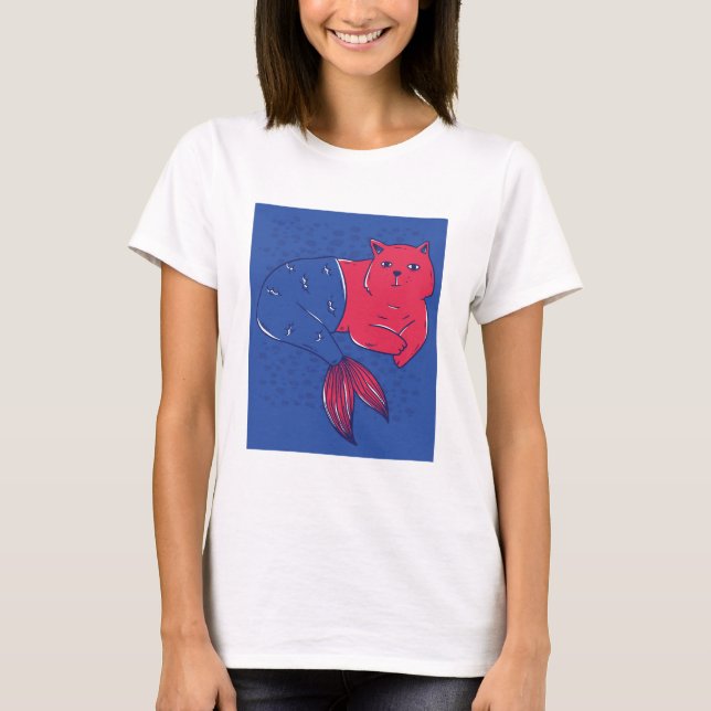 Camiseta Mermaid Cat (Frente)
