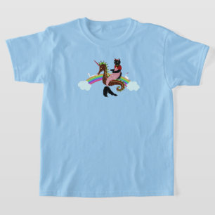 Camiseta Mermaid cat Rainbow e Unicorn