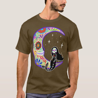 Camiseta Mermaid Dia de Los Muertos Skeleton 