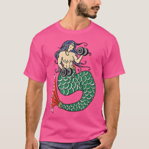 Camiseta Mermaid dumbbell workout gym T-Shirt