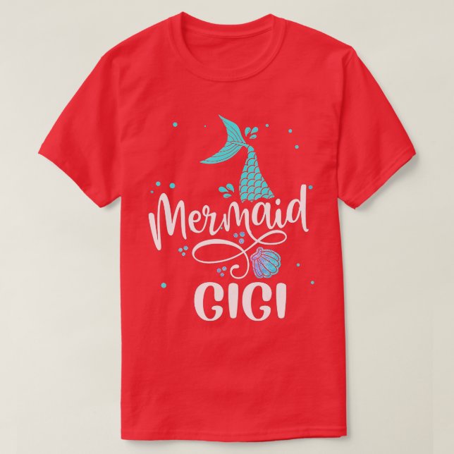 Camiseta Mermaid Gigi Engraçada Família Festas de Festas de (Frente do Design)