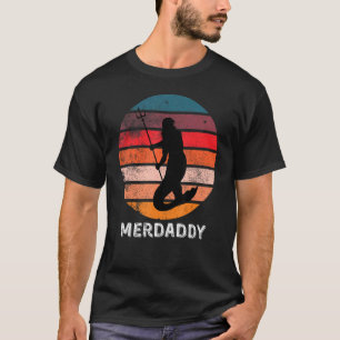 Camiseta Mermaid Papa Merdad Pai Merfolk Dia de os pais Mer
