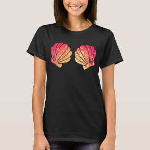 Camiseta Mermaid Sea Shell Bra Costume Seashell Halloween
