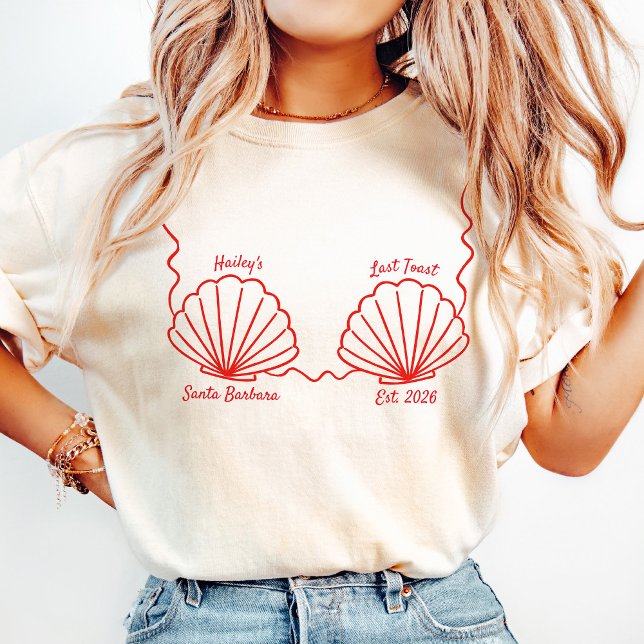 Camiseta Mermaid Seashell Último Brinde Despedida de Soltei (Mermaid Seashell Last Toast Bachelorette )