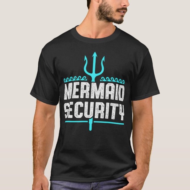 Camiseta Mermaid Security Funny Nadando Presente Merman Mai (Frente)