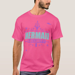 Camiseta Mermaid Security Funny Pai Nadação Festa de Nadaçã