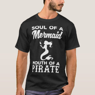Camiseta Mermaid Soul Pirate Mouth Engraçado Saile Sereia