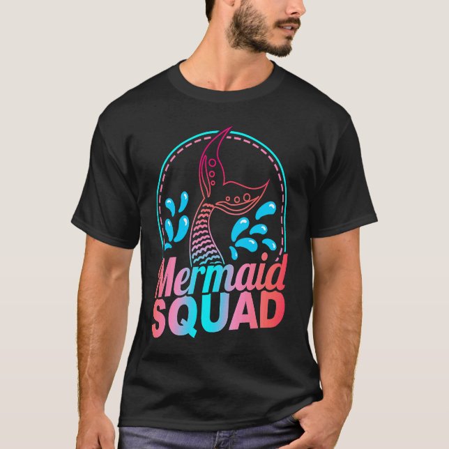 Camiseta Mermaid Squad Mermaid Mommy  Mermaid & Mermaids (Frente)