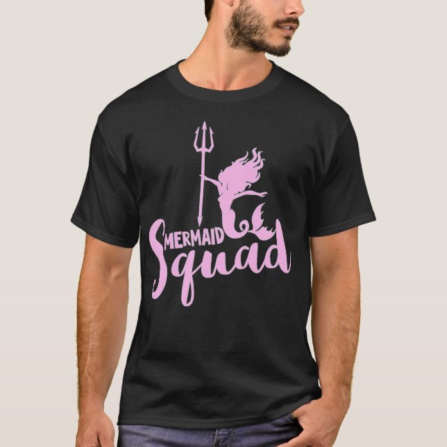 Camiseta Mermaid Squad Mermaid Team Presume africano (Frente)