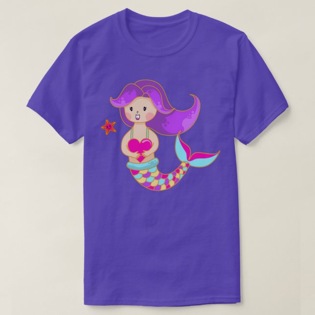 Camiseta Mermaid Starfish Love (Frente do Design)