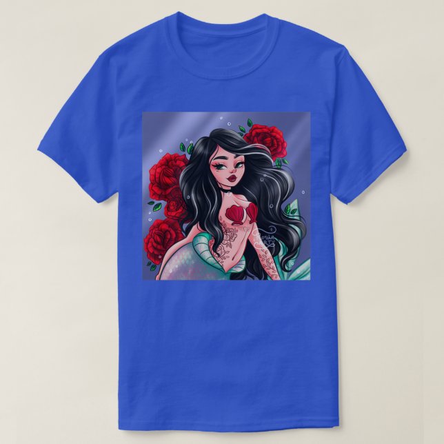 Camiseta Mermaid Sticker Pequena Sereia Sereia Oferta 4 (Frente do Design)