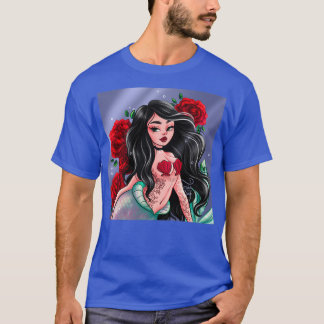 Camiseta Mermaid Sticker Pequena Sereia Sereia Oferta 4