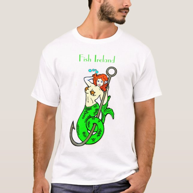 Camiseta Mermaid Thunder_Cove de cauda verde-vermelha (Frente)