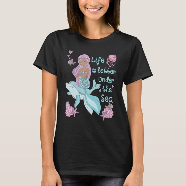 Camiseta Mermaid  Under the Sea Cute Ocean Design (Frente)