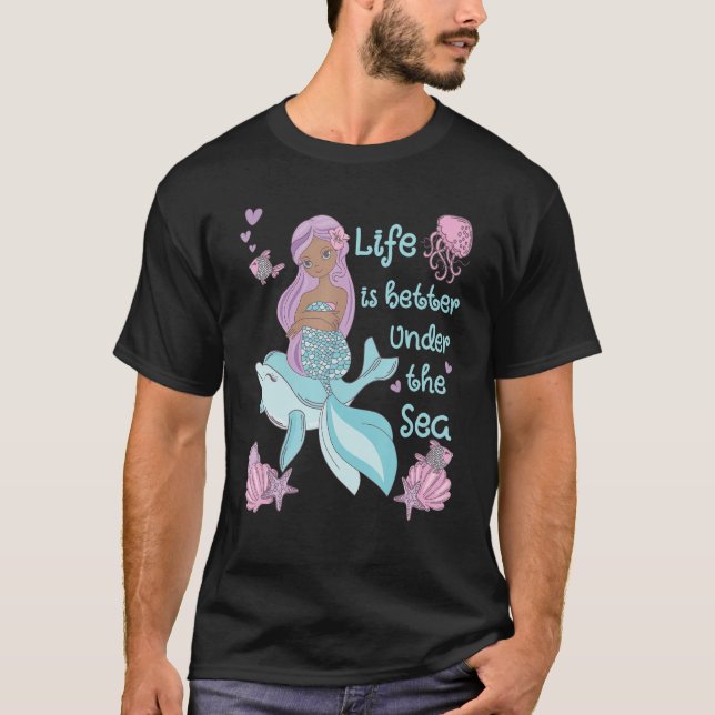 Camiseta Mermaid  Under the Sea Cute Ocean Design (Frente)