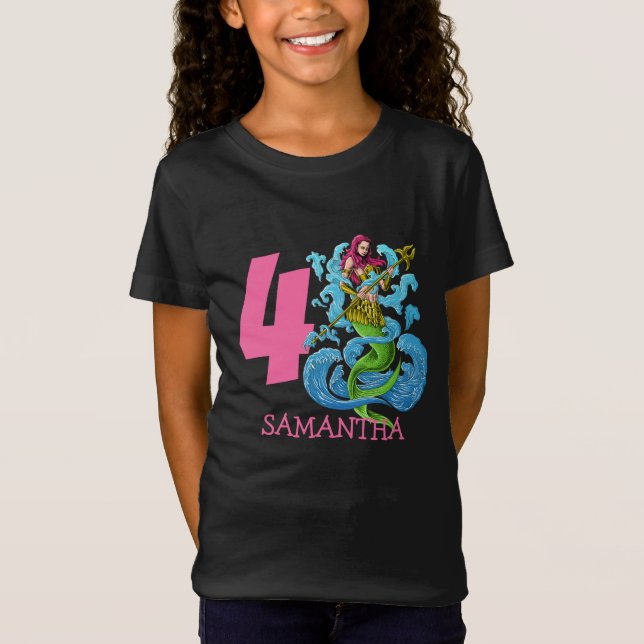 Camiseta Mermaid Warrior 4º aniversário T Shirt (Frente)