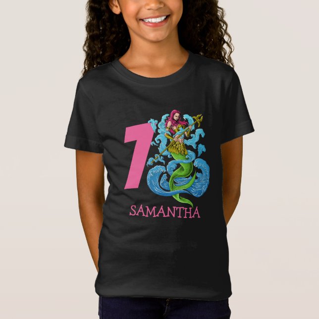 Camiseta Mermaid Warrior - 7 de aniversário T-Shirt (Frente)
