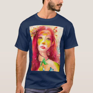 Camiseta Mermaid Watercolor de Arte Fina