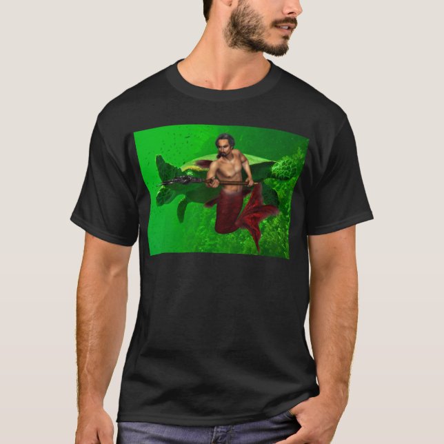 Camiseta Merman com o t-shirt dos homens da tartaruga de (Frente)