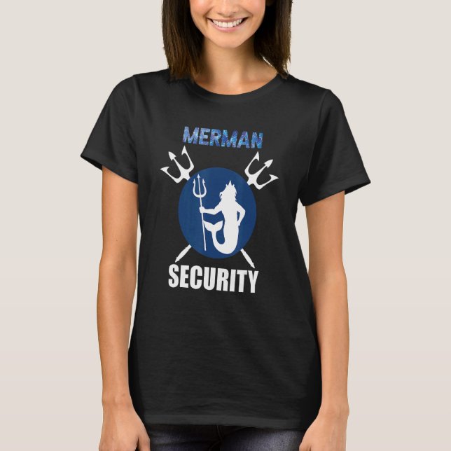 Camiseta Merman Mermaid Security Mer Beard Merman Men Merma (Frente)