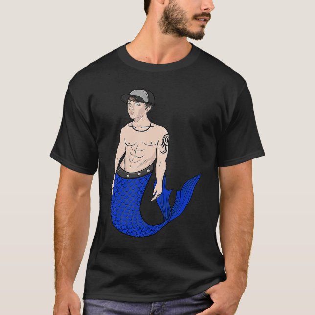 Camiseta Merman Mermen Merboy Majestnessa Sereia Nadadora (Frente)