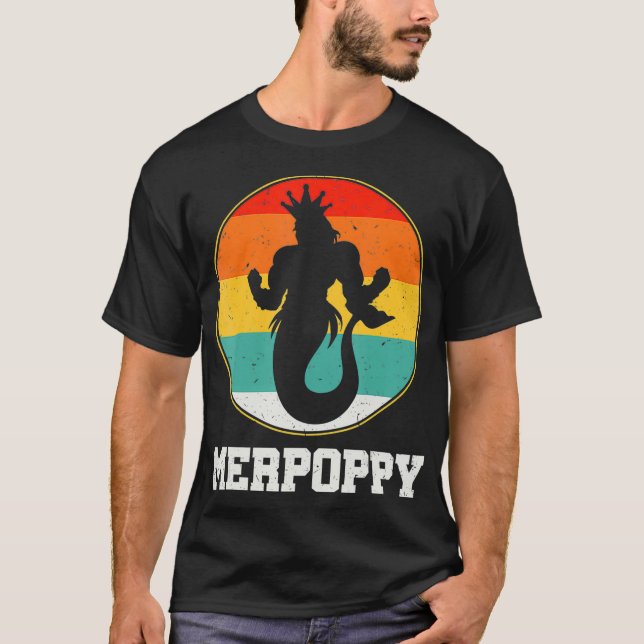 Camiseta Merpoppy Security Merman Mermaid Grandpa Fish Gran (Frente)