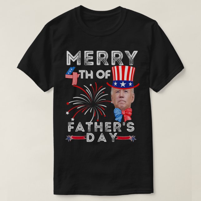 Camiseta Merry 4th Of Father's Day 4th of July  (Frente do Design)