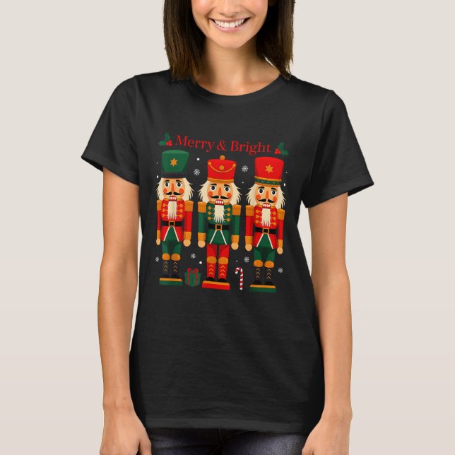Camiseta Merry &amp; Bright Nutcracker Christmas Ballet Dan (Frente)