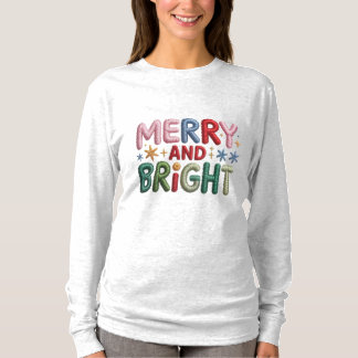 Camiseta Merry and Bright Faux Embroidery Women’s