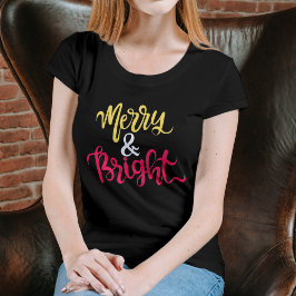Camiseta Merry and Bright Moderno Vermelho Feminino de Nata