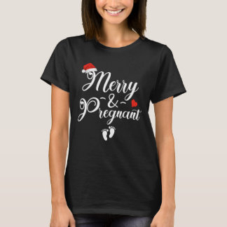 Camiseta  Merry and Pregnant Christmas shirt