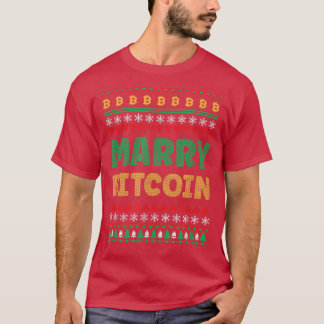Camiseta Merry Bitcoin Ugly Christmas Snowflake Tree Design