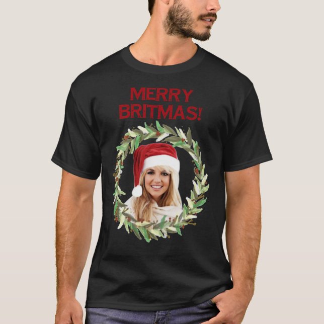 Camiseta Merry Britmas - For Celebrating a Very Britney Chr (Frente)