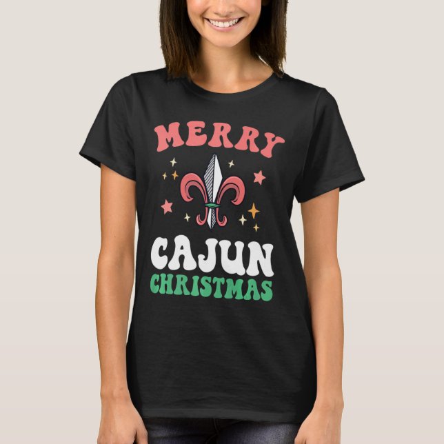 Camiseta Merry Cajun Christmas Southern Louisiana Xmas New  (Frente)