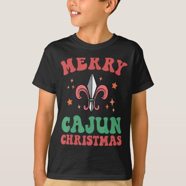 Camiseta Merry Cajun Christmas Southern Louisiana Xmas New  (Frente)