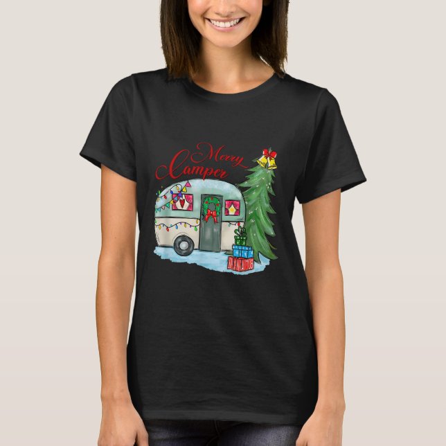 Camiseta Merry Camper Christmas Santa Camper Camng Truck Xm (Frente)