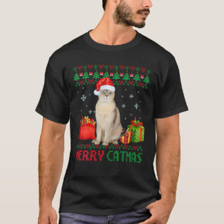 Camiseta Merry Catmas Cat Ugly Christmas Burmilla Mom Dad